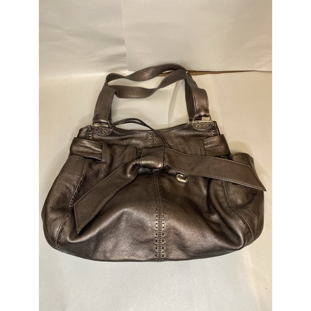 Brighton Cleo Bronze Large Handbag With bow Metallic